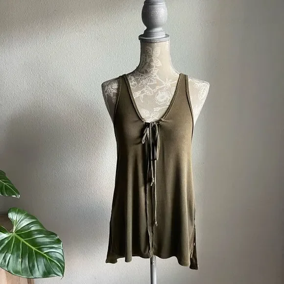 Free People Olive Green Tank Top - Picture 3 of 10